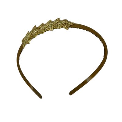 Diadeem met sterretjes - kerstcollectie - glimmend - ster - khaki diadeem - goud
