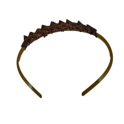 Diadeem met sterretjes - kerstcollectie - glimmend - ster - khaki diadeem - bruin