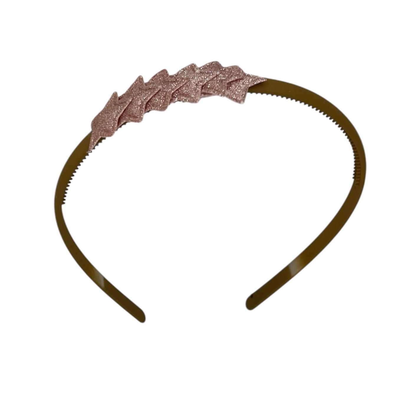 Diadeem met sterretjes - kerstcollectie - glimmend - ster - khaki diadeem - roze