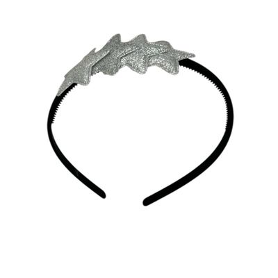 Diadeem met sterretjes - kerstcollectie - glimmend - ster - zilver - zwarte diadeem