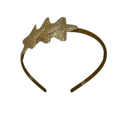 Diadeem met sterretjes - kerstcollectie - glimmend - ster - lichtgoud - khaki diadeem