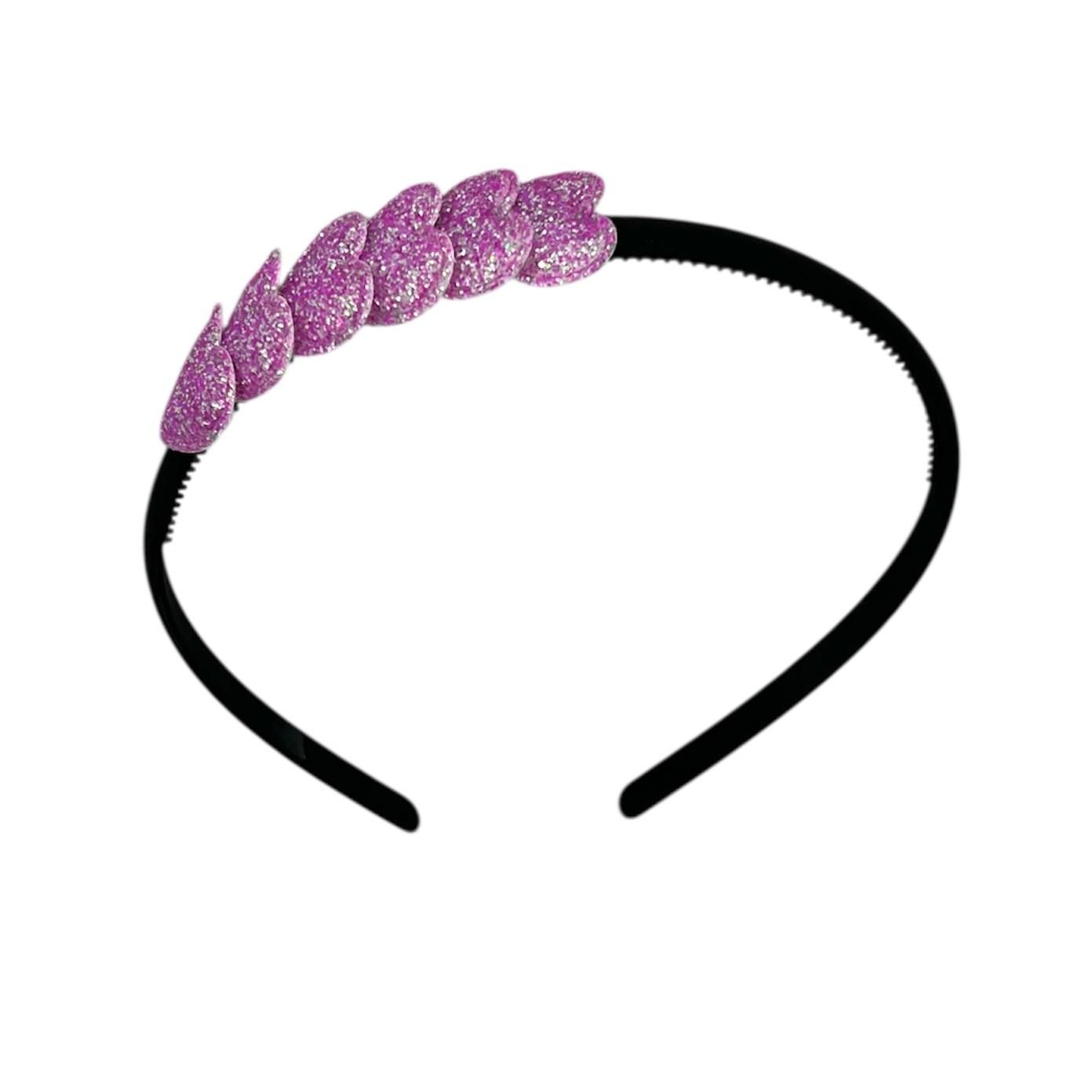 Diadeem met hartjes  - kerstcollectie - glitters - hart - roze