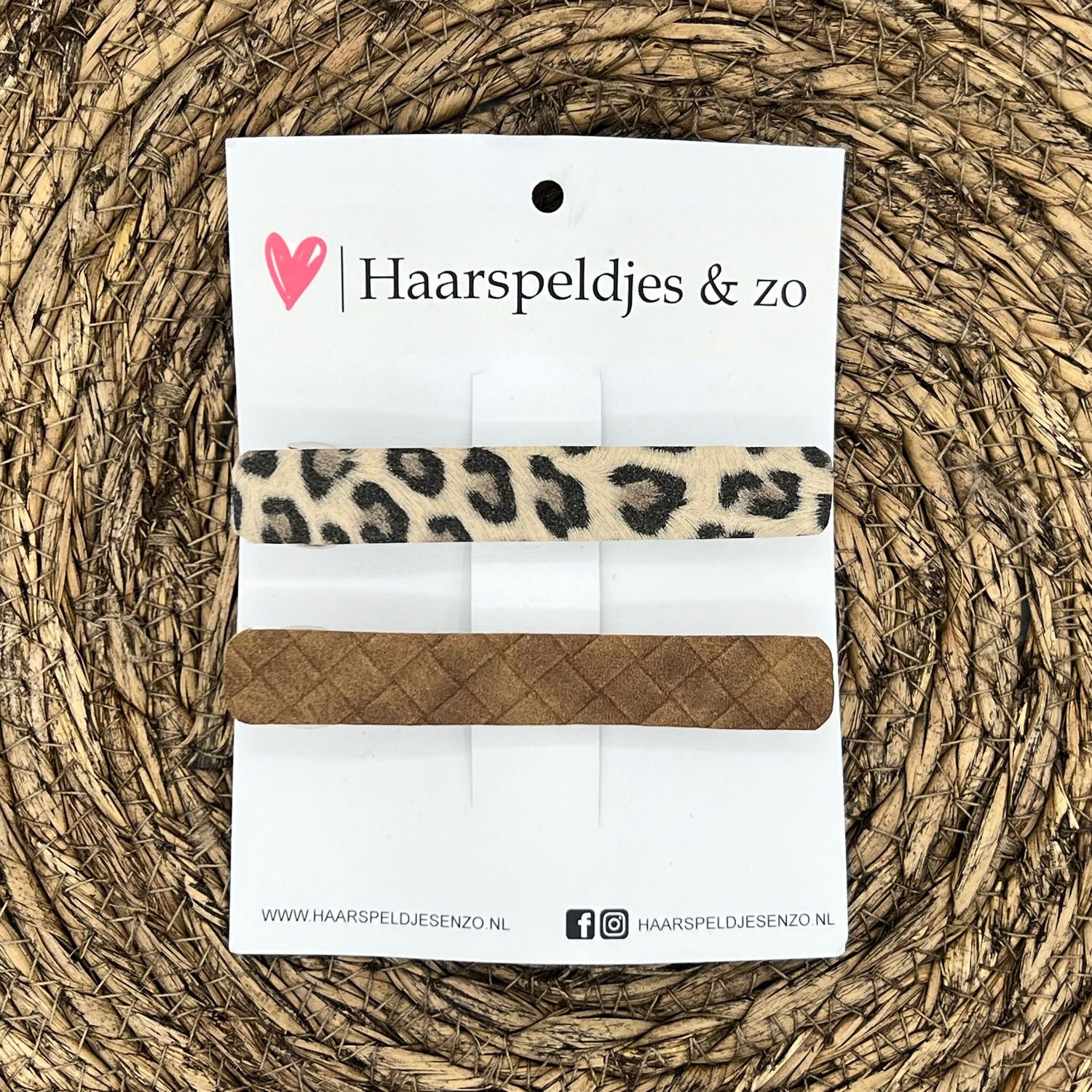 French Barrette - 10 cm speld / clip - meiden - dames - volwassenen - panter - bruin