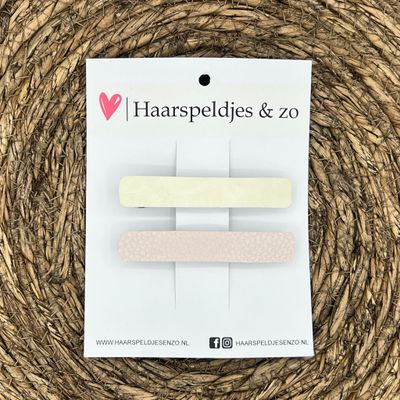 French Barrette - 8 cm speld / clip - meiden - dames - volwassenen - beige/roze