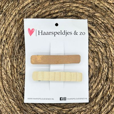 French Barrette - 8 cm speld / clip - meiden - dames - volwassenen - beige/bruin