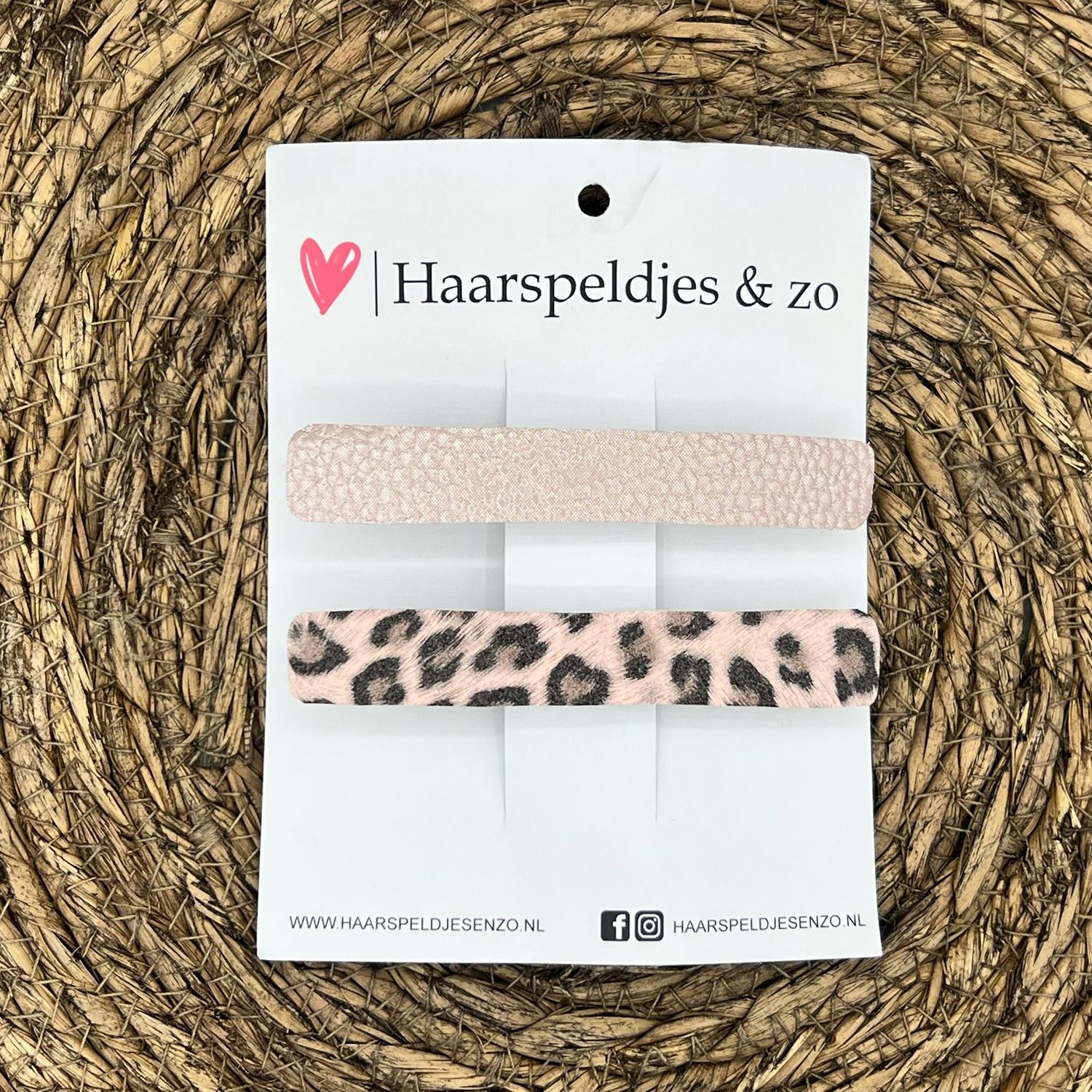 French Barrette - 10 cm speld / clip - meiden - dames - volwassenen - panter - roze