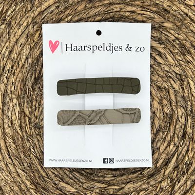 French Barrette - 8 cm speld / clip - meiden - dames - volwassenen - groen