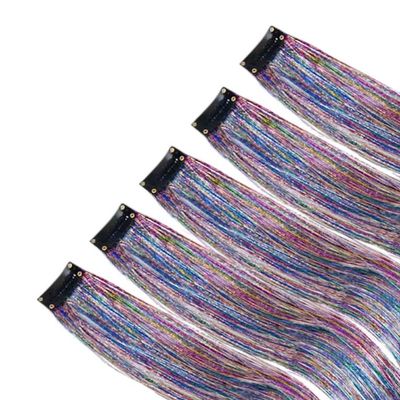Haar glitterclip - hair extension - haar extensie - glitter haar - antislipspeld - colorful - kleurrijk - 1 stuk