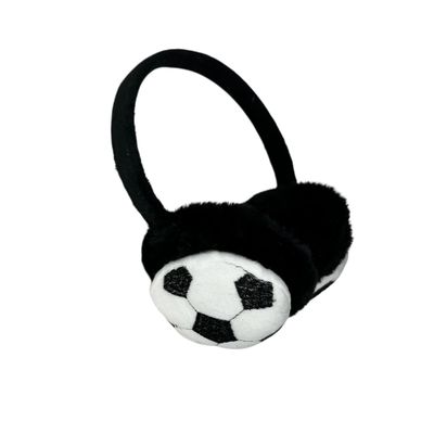 Oorwarmers kind - winter - warm - jongens - zwart en wit - voetbal