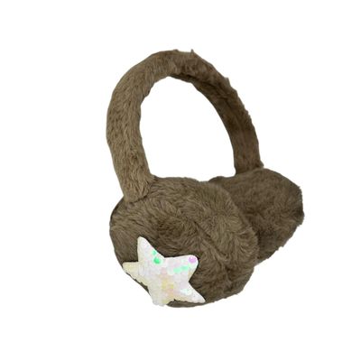Oorwarmers kind - winter - warm - meisjes - bruin - ster - pailletten