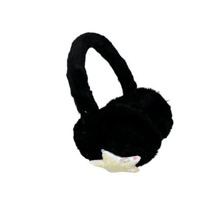 Oorwarmers kind - winter - warm - meisjes - zwart - ster - pailletten