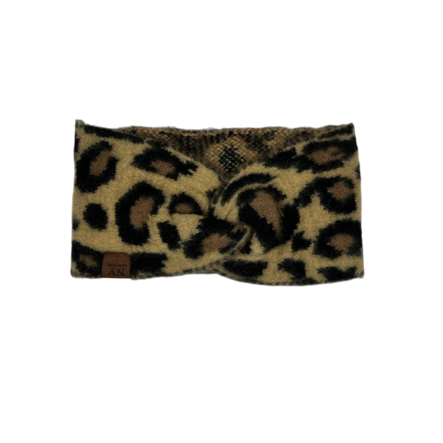 Hoofdband winter - dames - vrouwen - panter - leopard - bruin/zwart