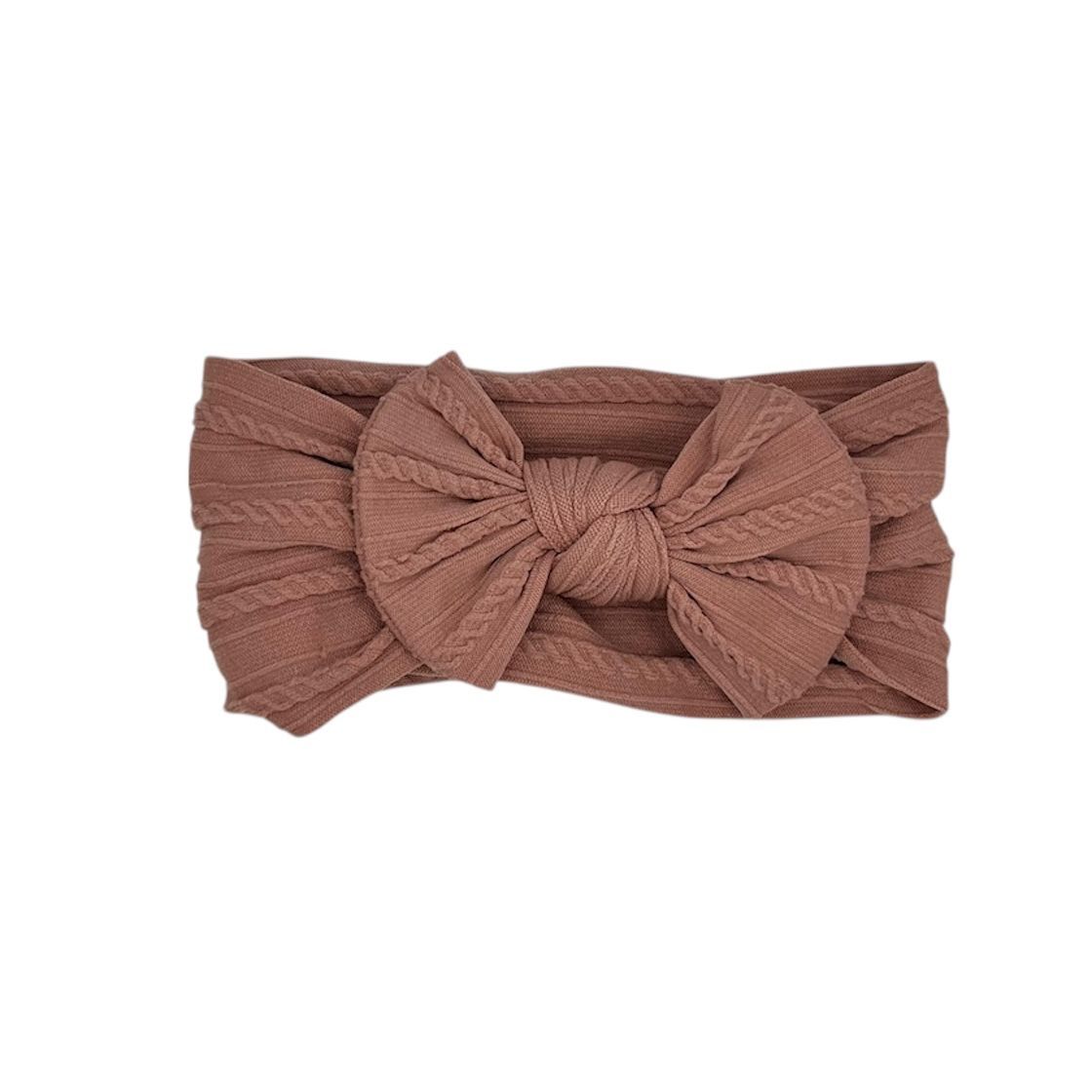 Baby hoofdband - haarband - meisjes - elastisch - met knoop en strik - roze