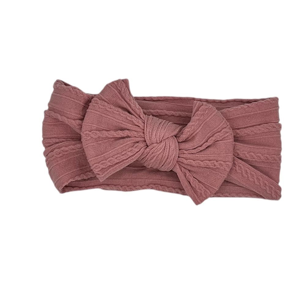 Baby hoofdband - haarband - meisjes - elastisch - met knoop en strik - roze