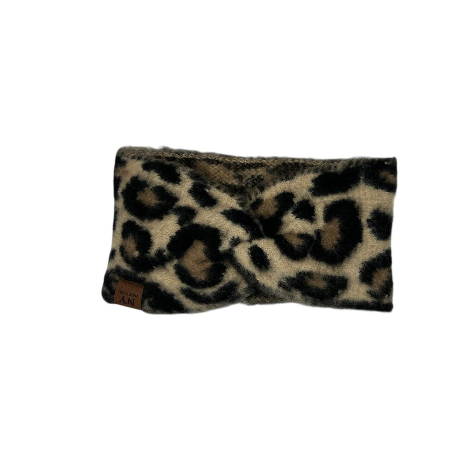 Hoofdband winter - dames - vrouwen - panter - leopard - bruin/zwart