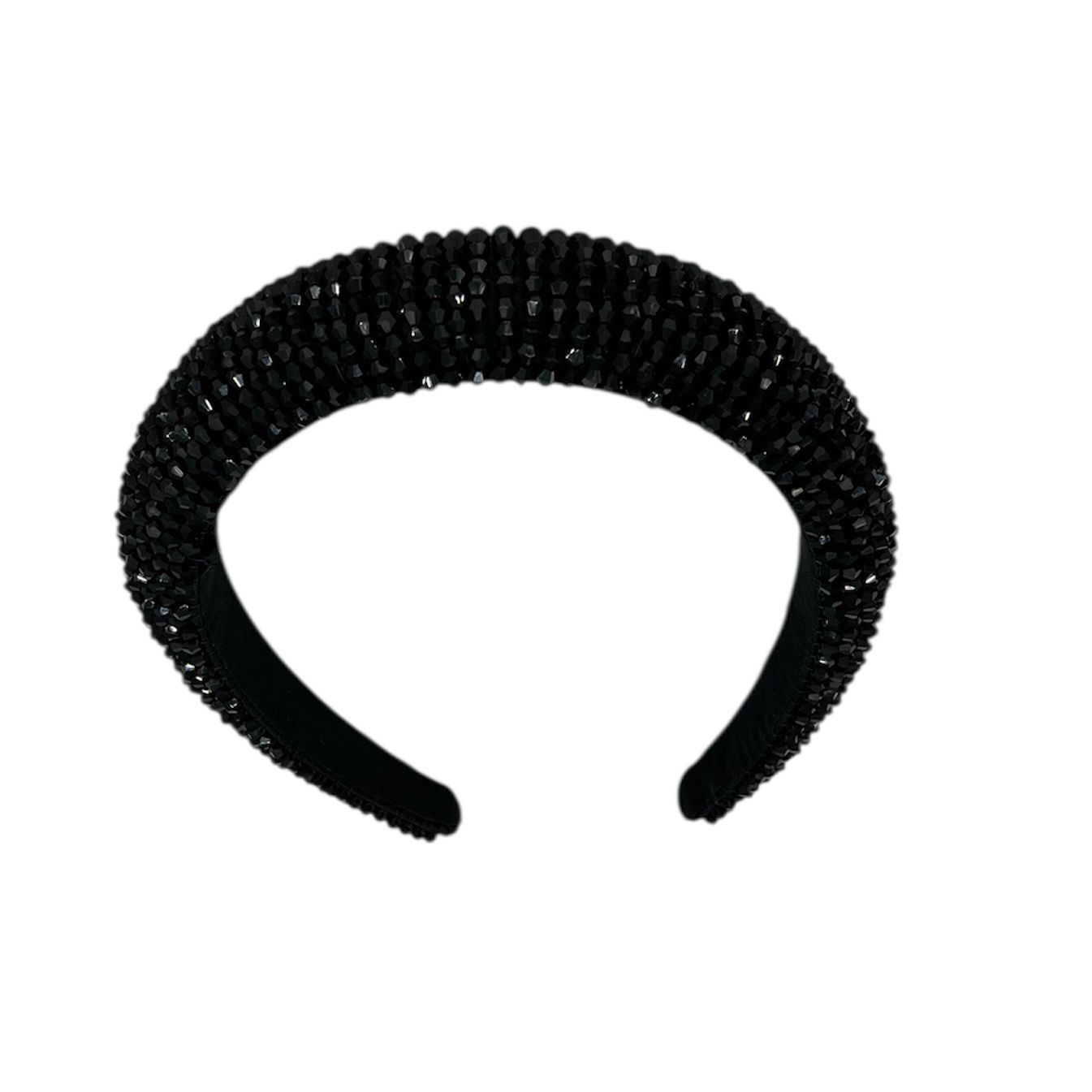 Diadeem - haarband - haaraccessoire - kinderen - volwassenen - kerst - feestdagen - kralen - glitters - glimmend - zwart