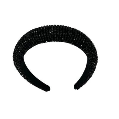 Diadeem - haarband - haaraccessoire - kinderen - volwassenen - kerst - feestdagen - kralen - glitters - glimmend - zwart