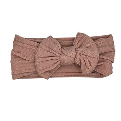 Baby hoofdband - haarband - meisjes - elastisch - met knoop en strik - roze