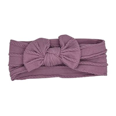 Baby hoofdband - haarband - meisjes - elastisch - met knoop en strik - paars