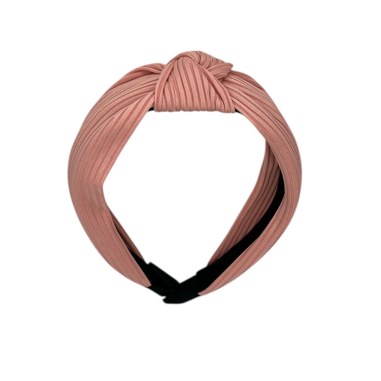 Diadeem - stof - haarband - roze met knoop