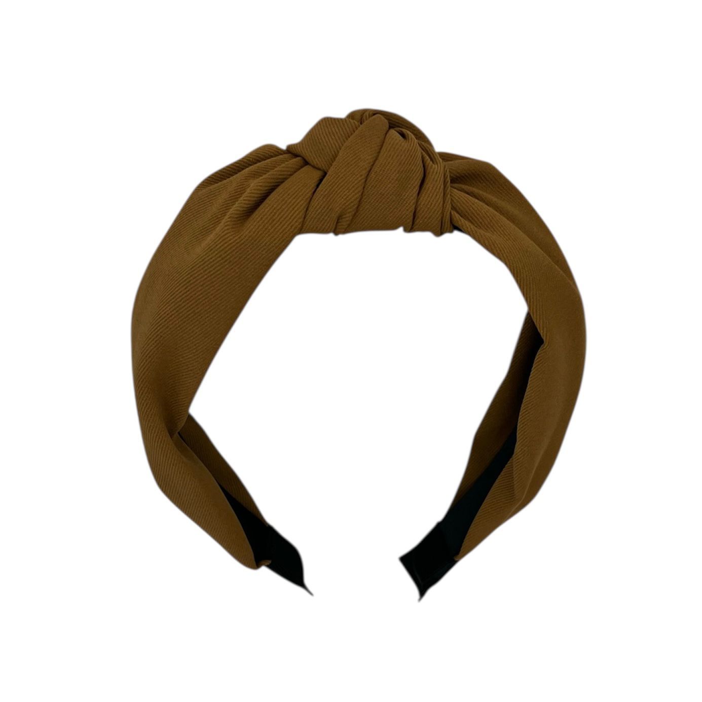 Diadeem - stof - haarband - met knoop - bruin