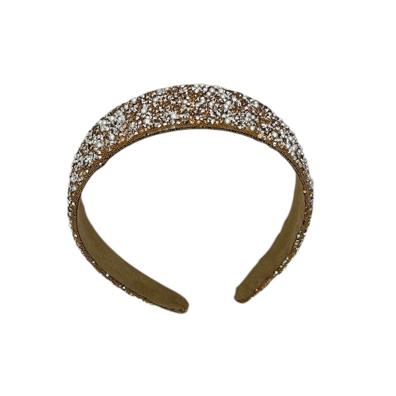 Diadeem - haarband - haaraccessoire - kinderen - volwassenen - kerst - feestdagen - chunky - glitters - glimmend - goud