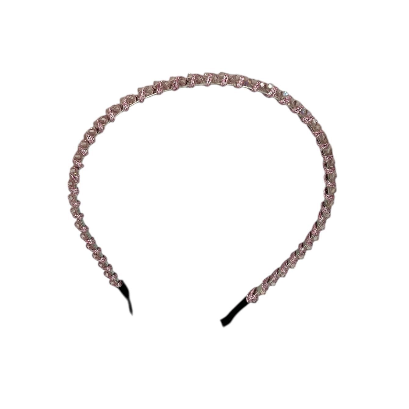 Diadeem - haarband - haaraccessoire - kinderen - volwassenen - kerst - feestdagen - kralen - glimmend - roze