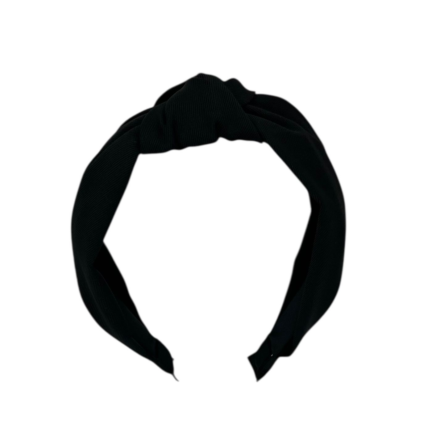 Diadeem - stof - haarband - met knoop - zwart