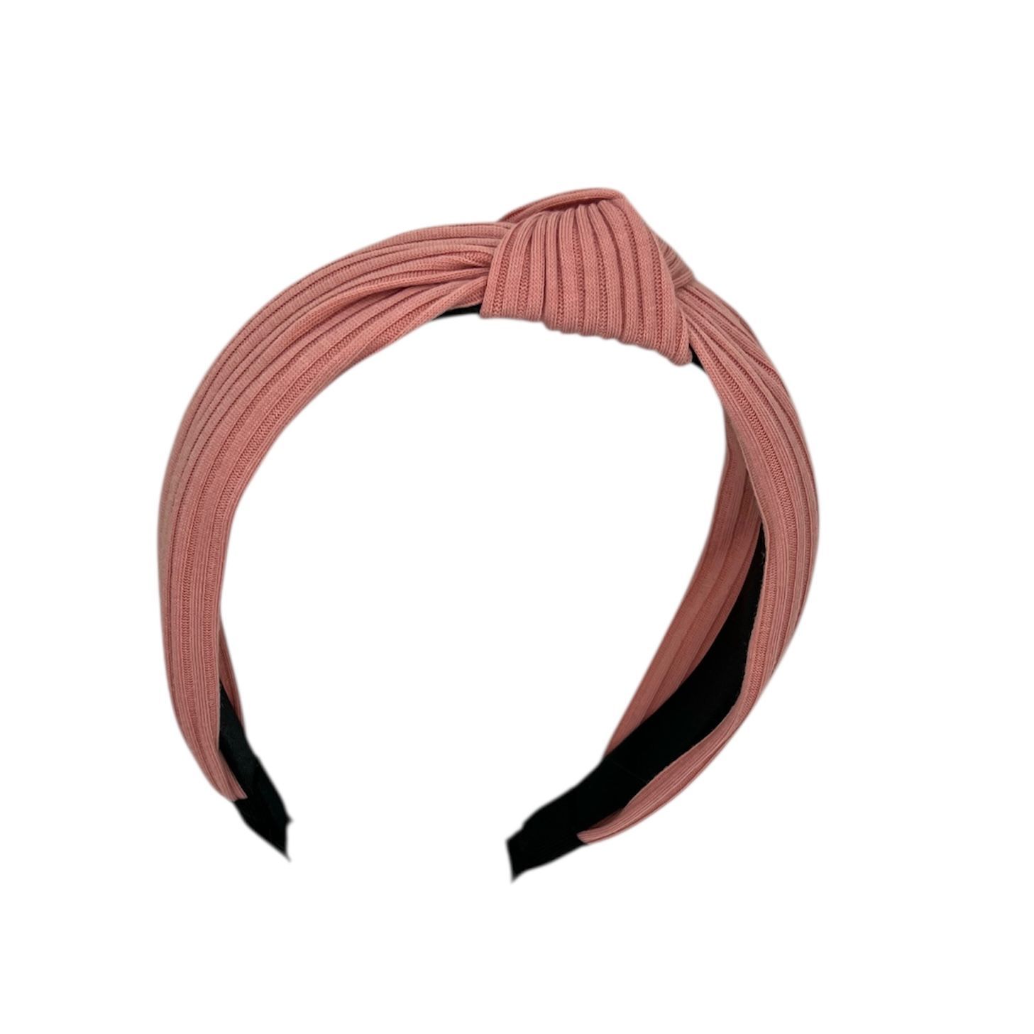 Diadeem - stof - haarband - roze met knoop