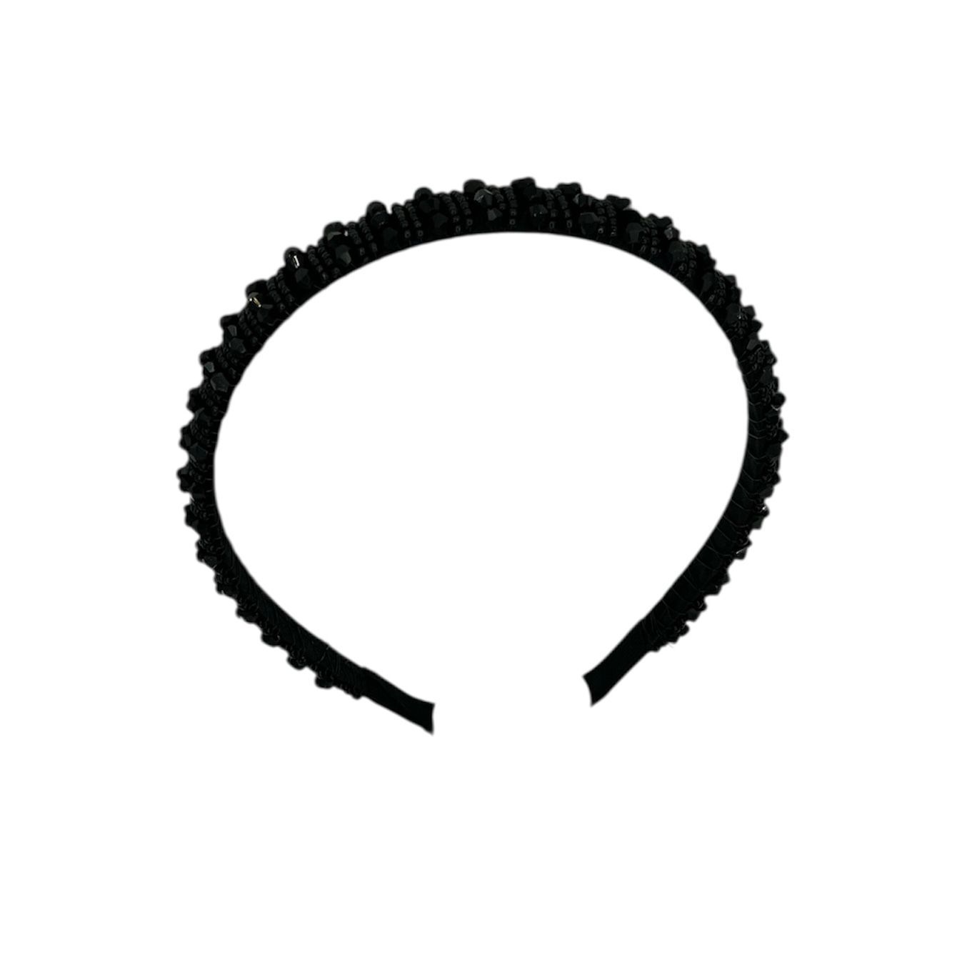 Diadeem - haarband - haaraccessoire - kinderen - volwassenen - kerst - feestdagen - kralen - glimmend - zwart