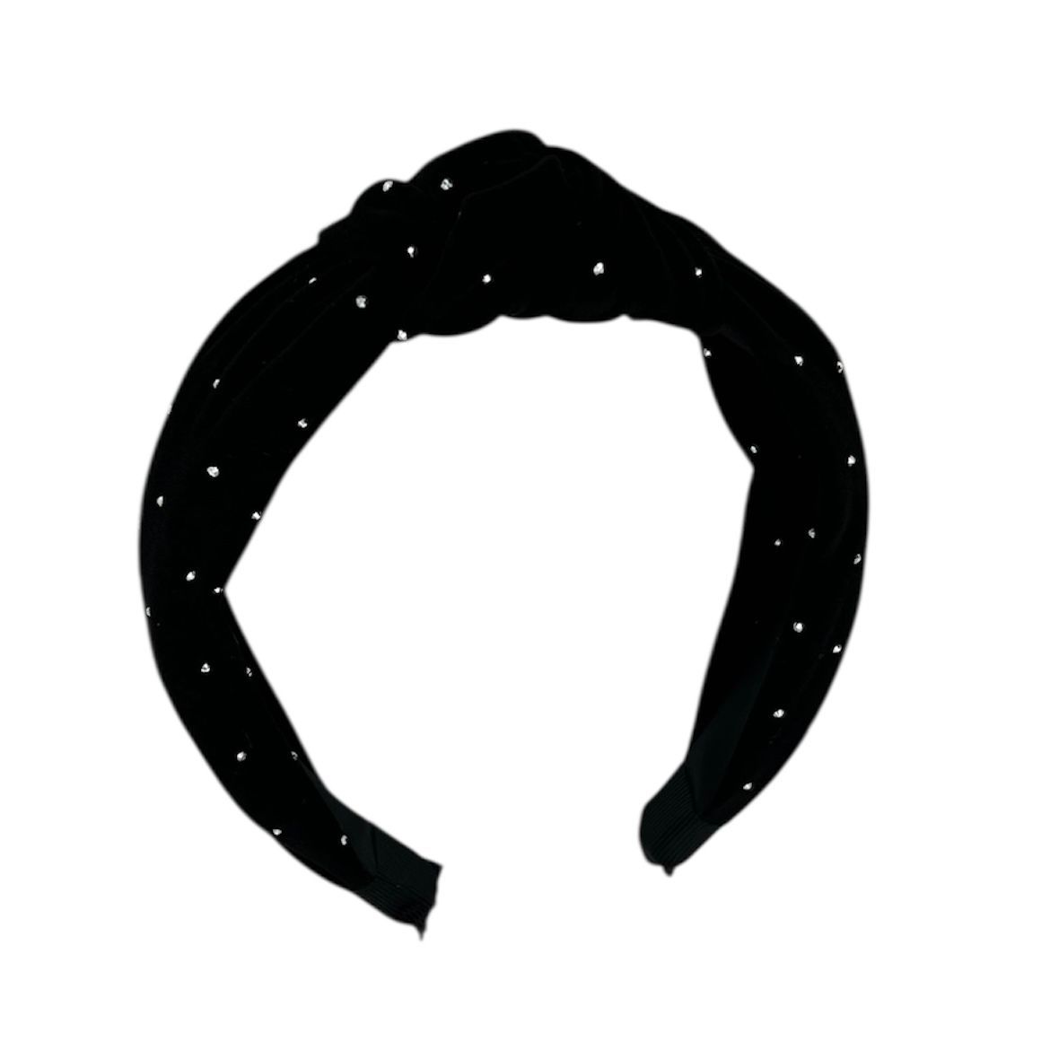 Diadeem met knoop - haarband - haaraccessoire - kinderen - volwassenen - kerst - feestdagen - strass - glimmend - zwart