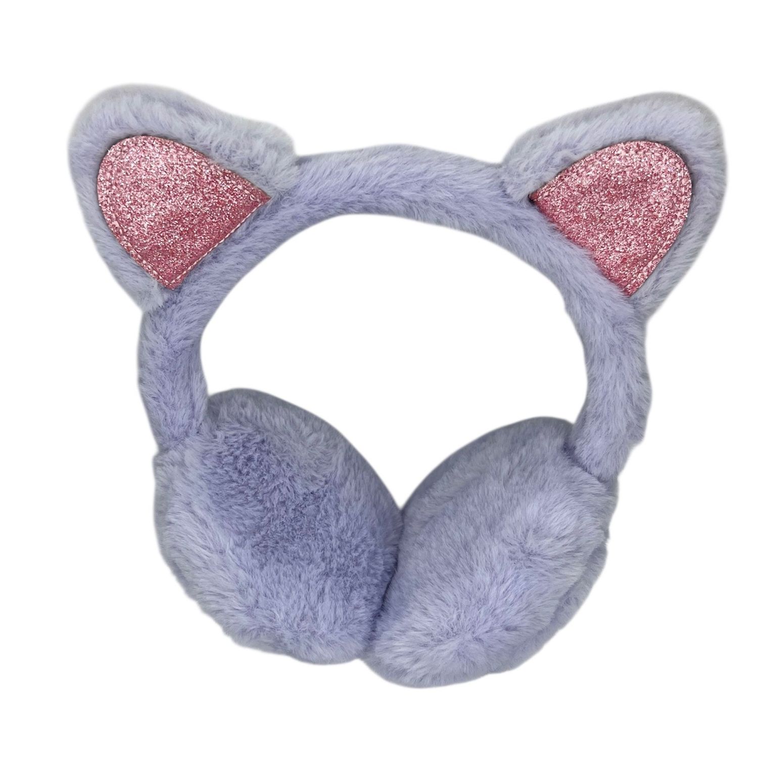 Oorwarmers kind - winter - warm - meisjes - paars - kattenoortjes - glitters