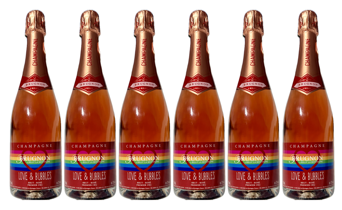 Rosé Lovers Box: 6 Flaschen Love &amp; Bubbles Rosé Champagner