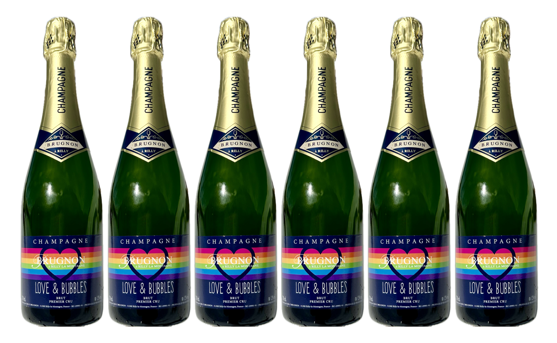 Brut Lovers Box: 6 Flaschen Love &amp; Bubbles Brut Champagner