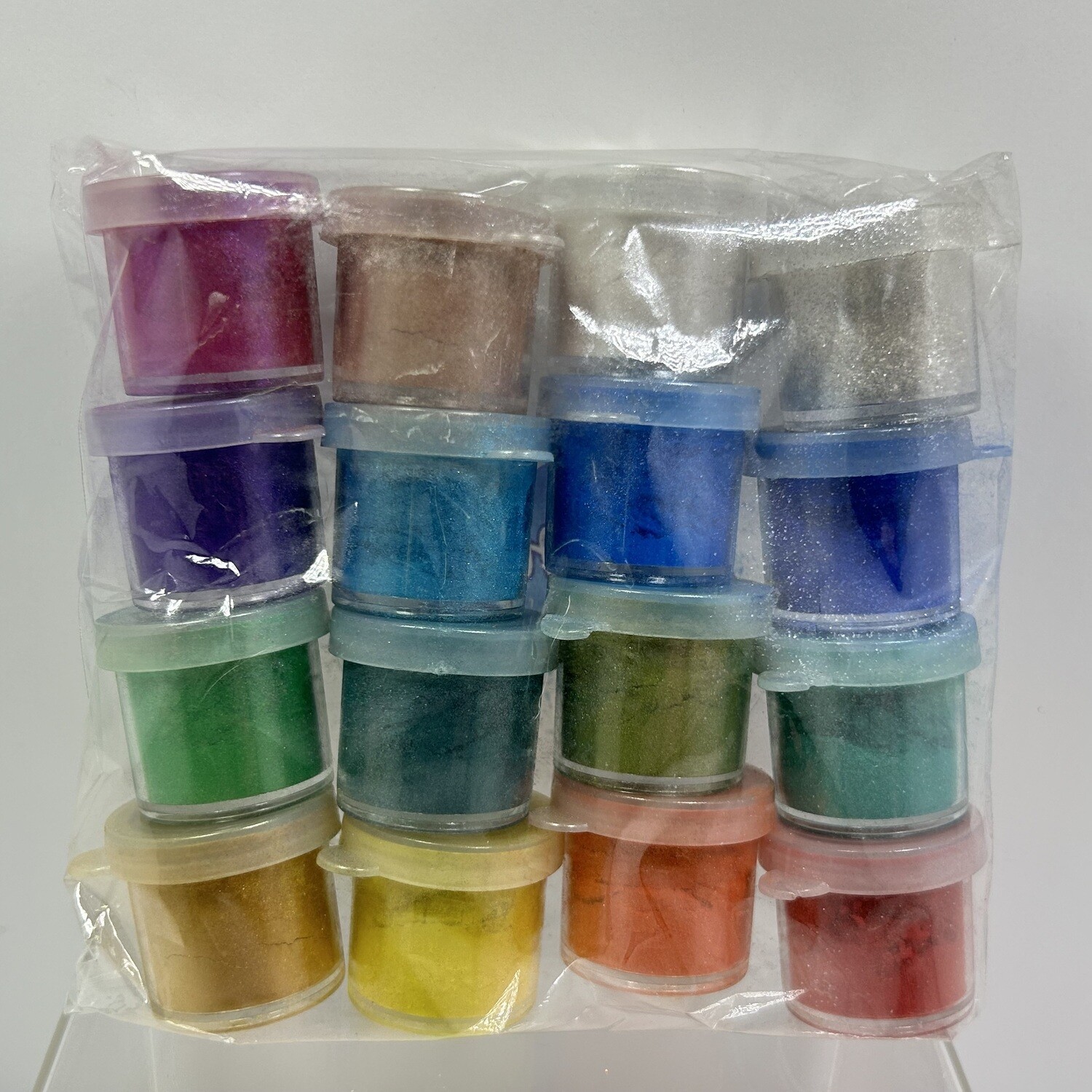 Paquete de 16 colores de polvos de mica de 5gramos c/u
