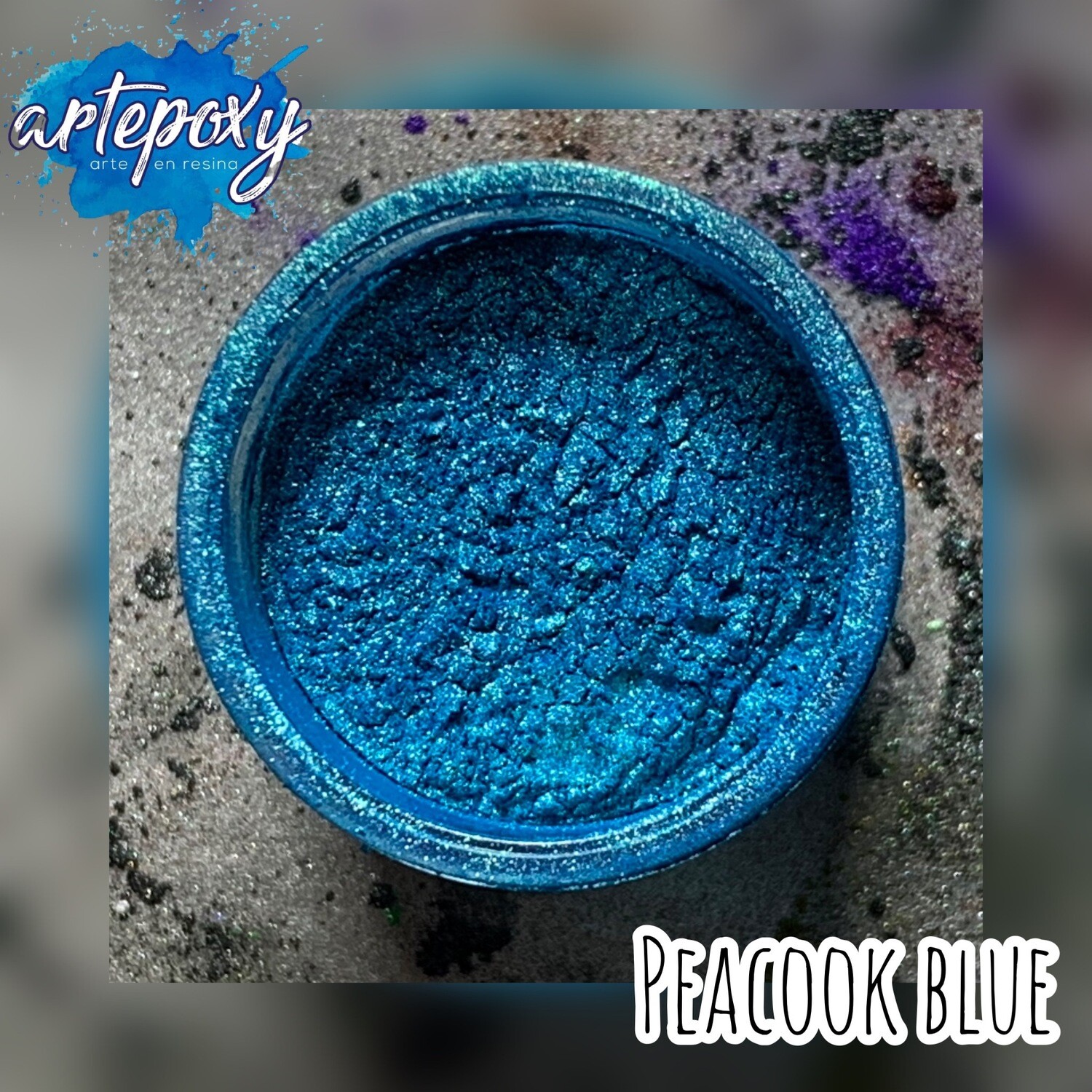 Polvo de mica color peackok blue 5 gramos