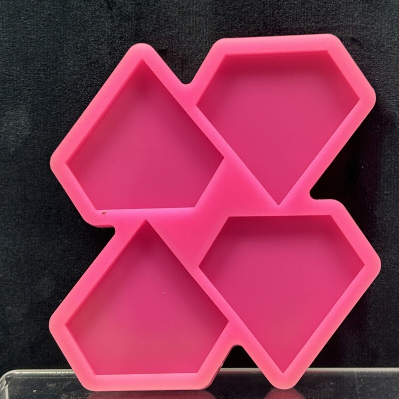 Molde de silicon 4 diamantes  tamaño pop socket.