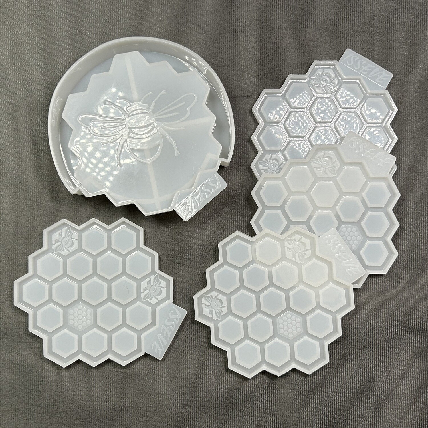 Set de 4 moldes de porta vaso con base de panal de abejas