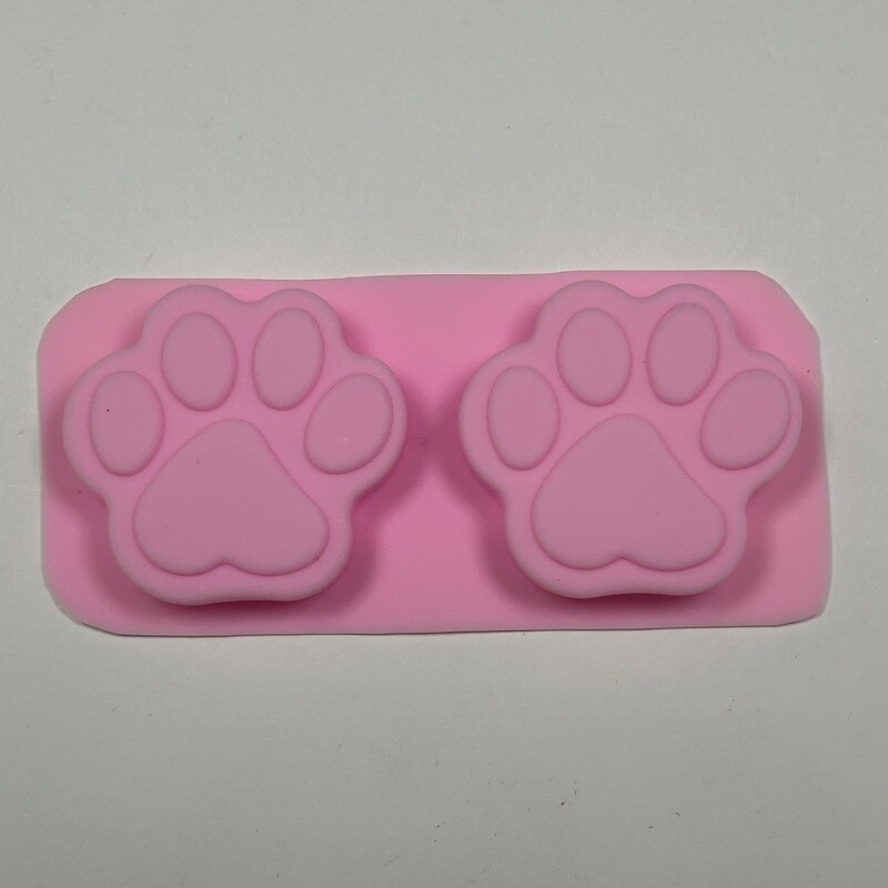 Molde de silicon de huellitas de perro planas brillantes.