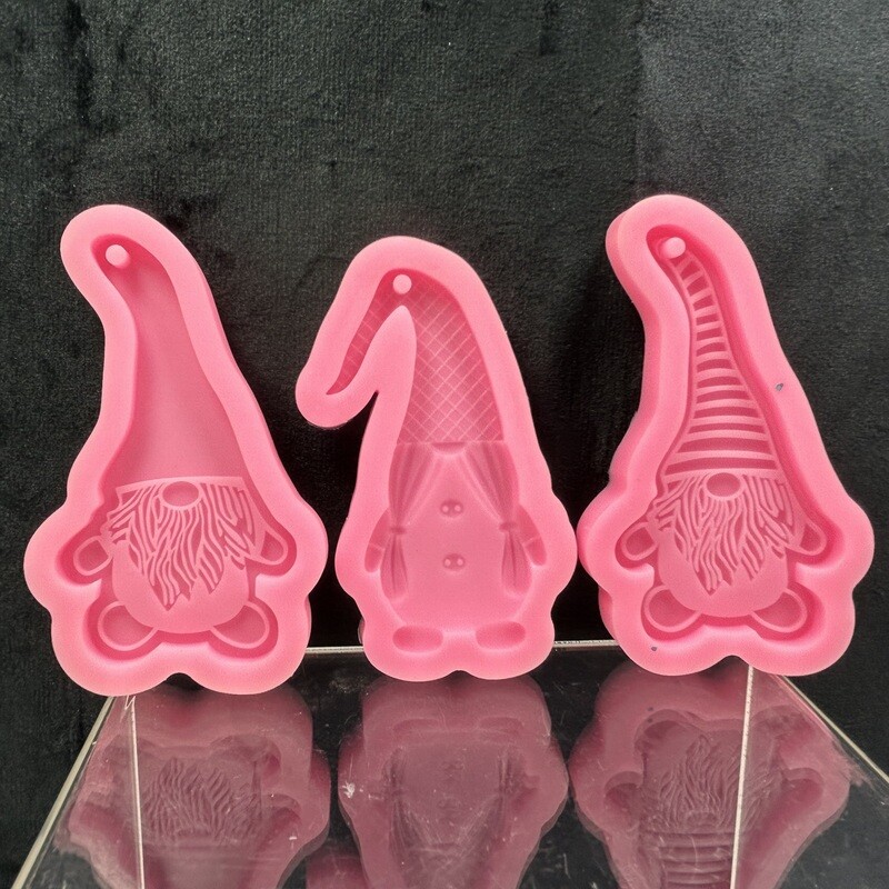 Set de 3 moldes de gnomo diferentes.