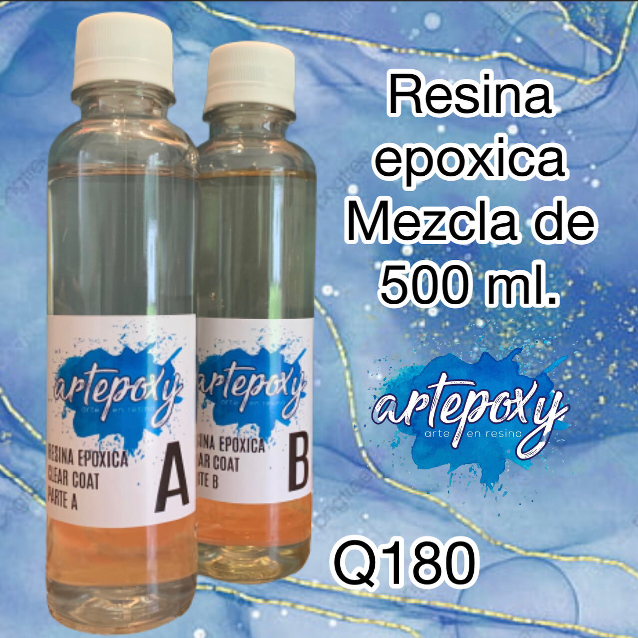 Resina Epoxica 1:1 presentacion 500 ml. (250 ml. de A y 250 ml.  de B)