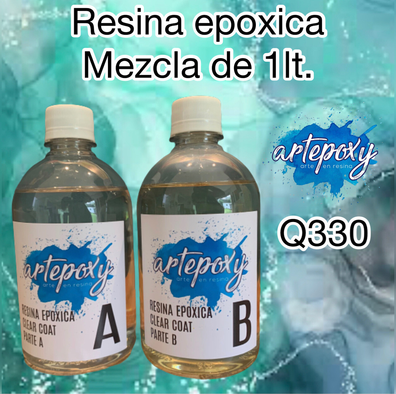 Resina poxica 1:1 presentacion de 1 litro: 500ml. de A y 500 ml. de B)