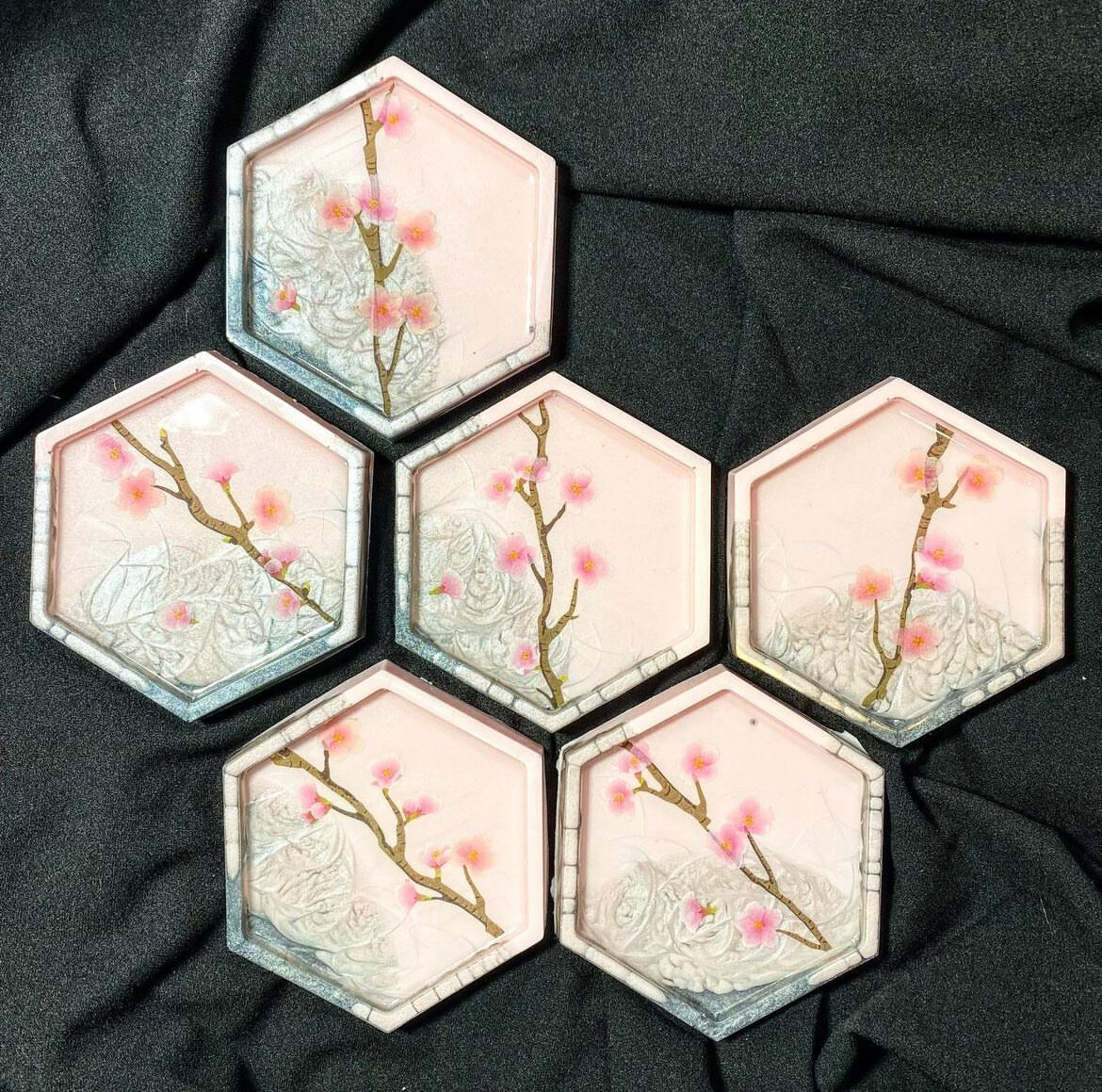 Juegos de portavasos de resina personalizados, por colores y estilos.