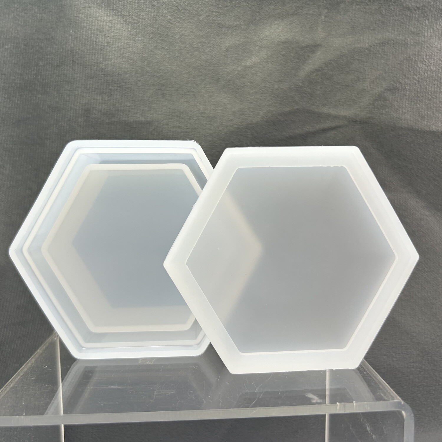 Molde cajita hexagonal con tapa