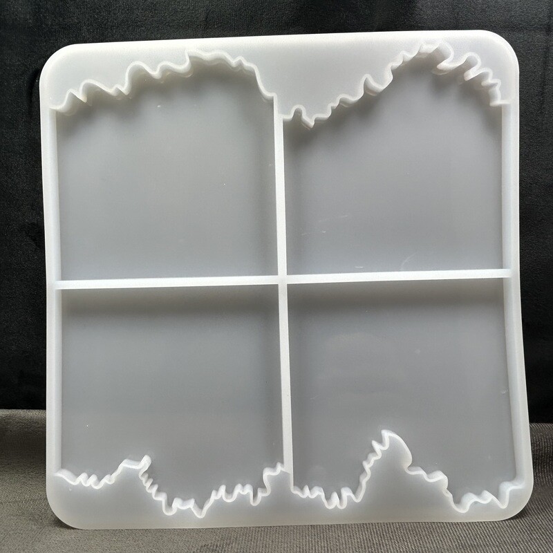 4 porta vasos cuadrado con borde irregular