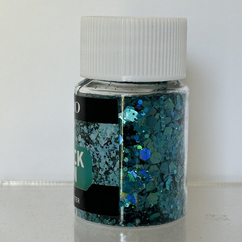 Brillantina chunky peacock blue
