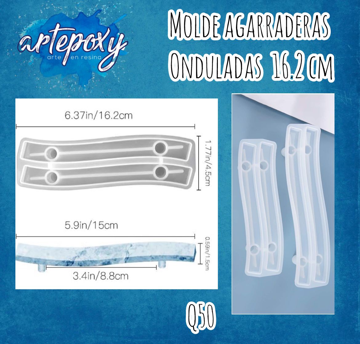 Molde de agarraderas para azafate 4 tamaños distintos