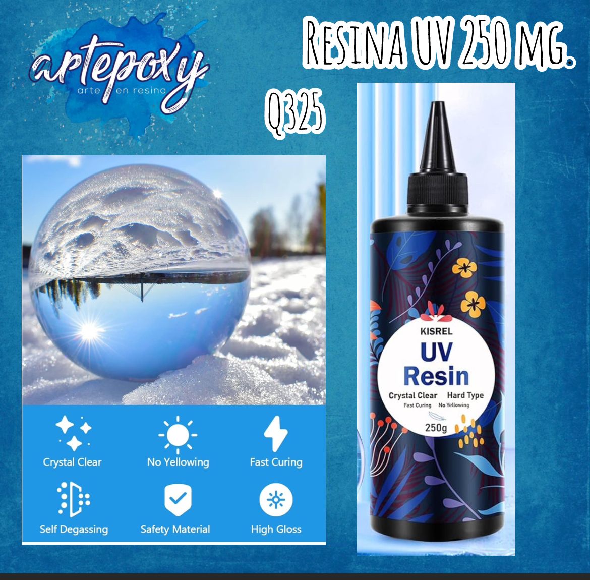 Resina UV de 250 ml.