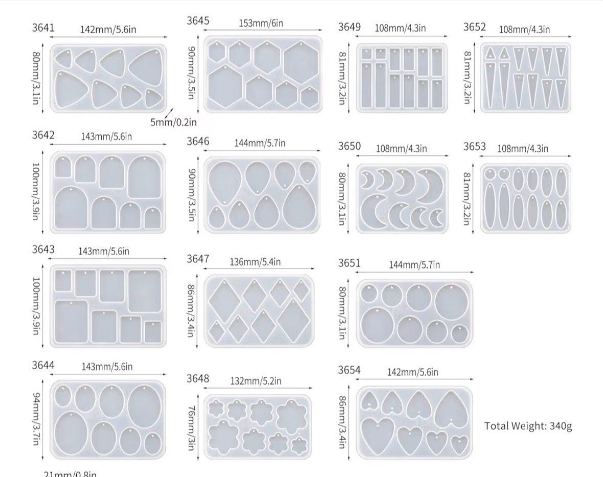Set de 14 moldes para Bisuteria