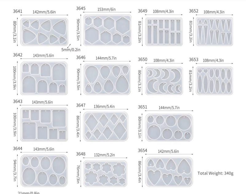 Set de 14 moldes para Bisuteria